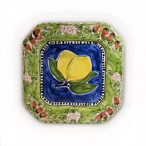 S Purifoy 2000 cbk Ltd 10.5" Colorful Fruit Lemon Serving Tray/Plate W/hanger